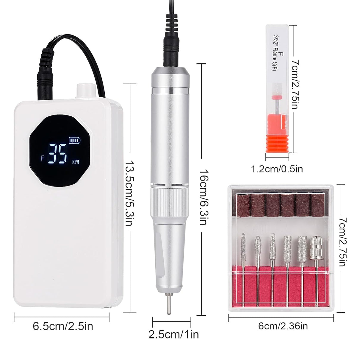 Portable Rechargeable 35000RPM Electric Nail Drill Machine T663
