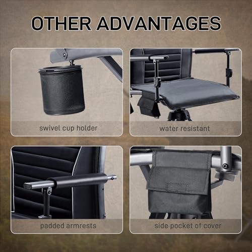 Black Adjustable Folding Hunting Chair W748