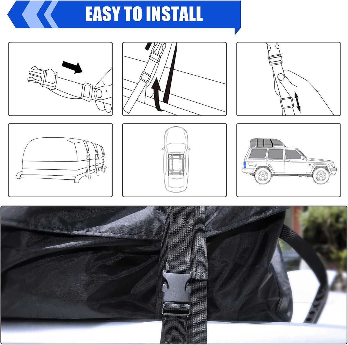 20 Cubic Waterproof Rooftop Cargo Carrier with Straps C655268