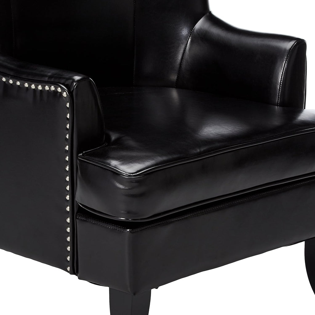Black High Back Wing Chair K34575