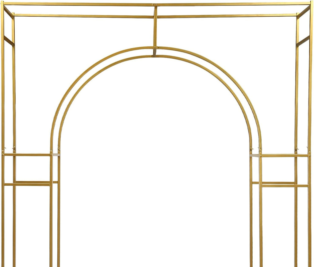 Gold Metal Double Arch Wedding Backdrop Stand L270