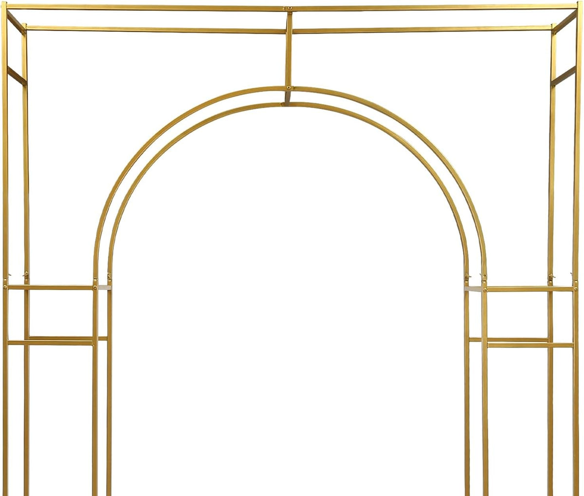 Gold Metal Double Arch Wedding Backdrop Stand L270