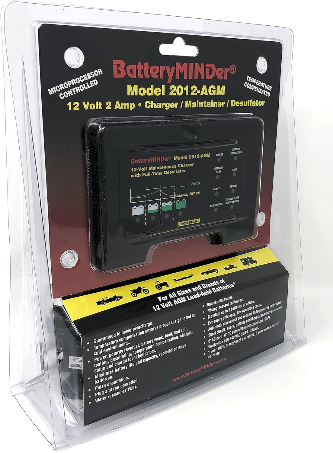 12 Volt 2 Amp AGM Battery Charger Maintainer Desulfator X3460
