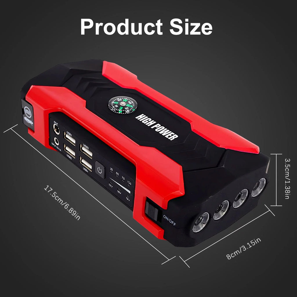 99800mAh Battery Jump Starter with 4 USB Ports and LED Flashlight Z625333