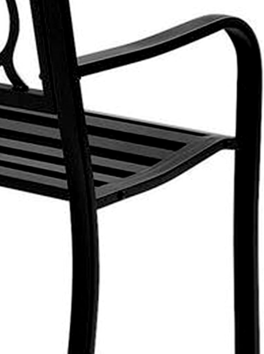 Black Powder Coated Steel Park Bench J984