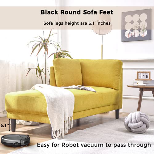 Yellow Fabric Upholstered Corner Chaise Lounge K8865