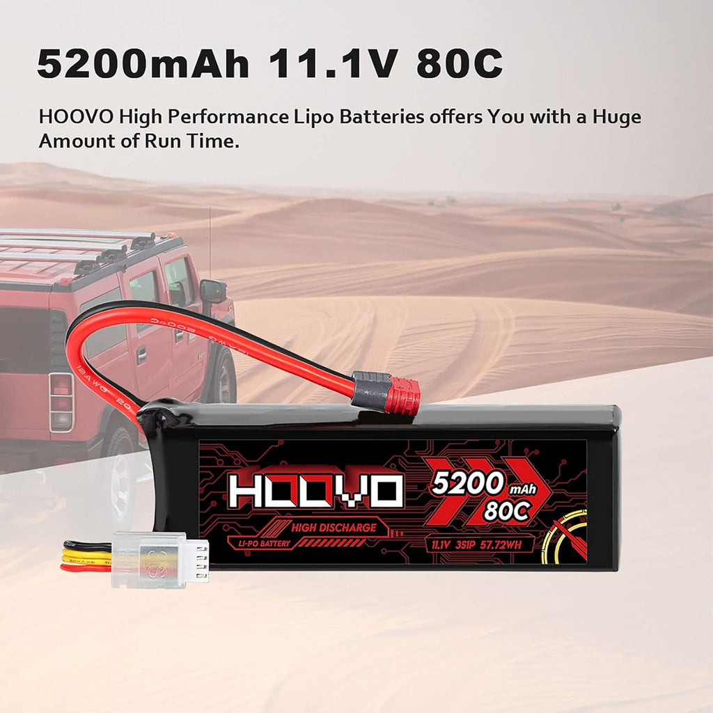 3S 11.1V 80C 5200mAh LiPo Battery with Deans T Plug 2 Packs X4995