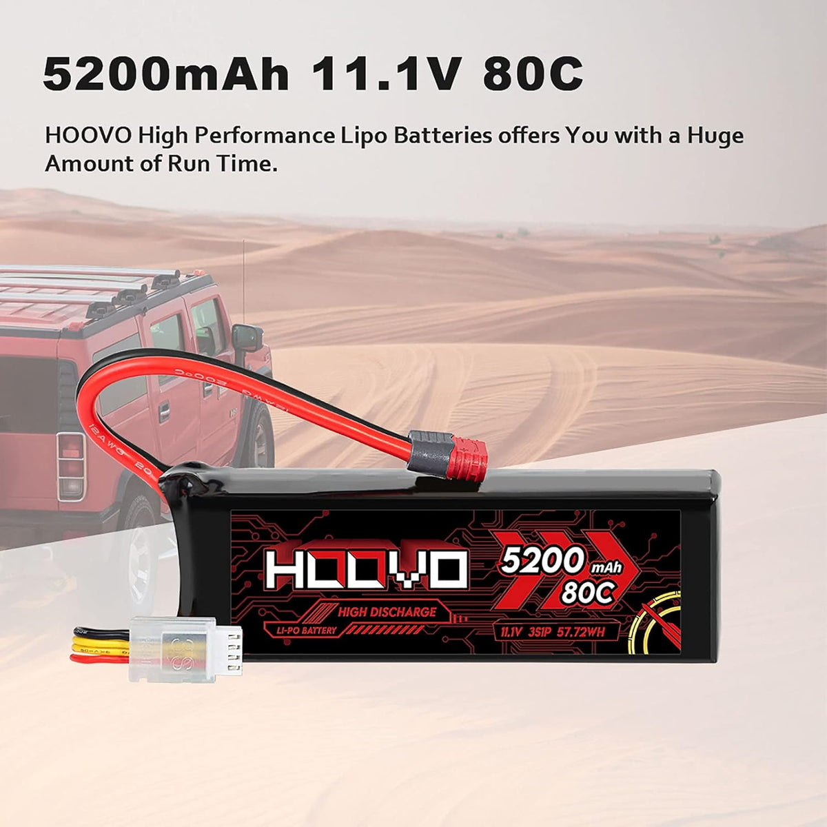 3S 11.1V 80C 5200mAh LiPo Battery with Deans T Plug 2 Packs X4995