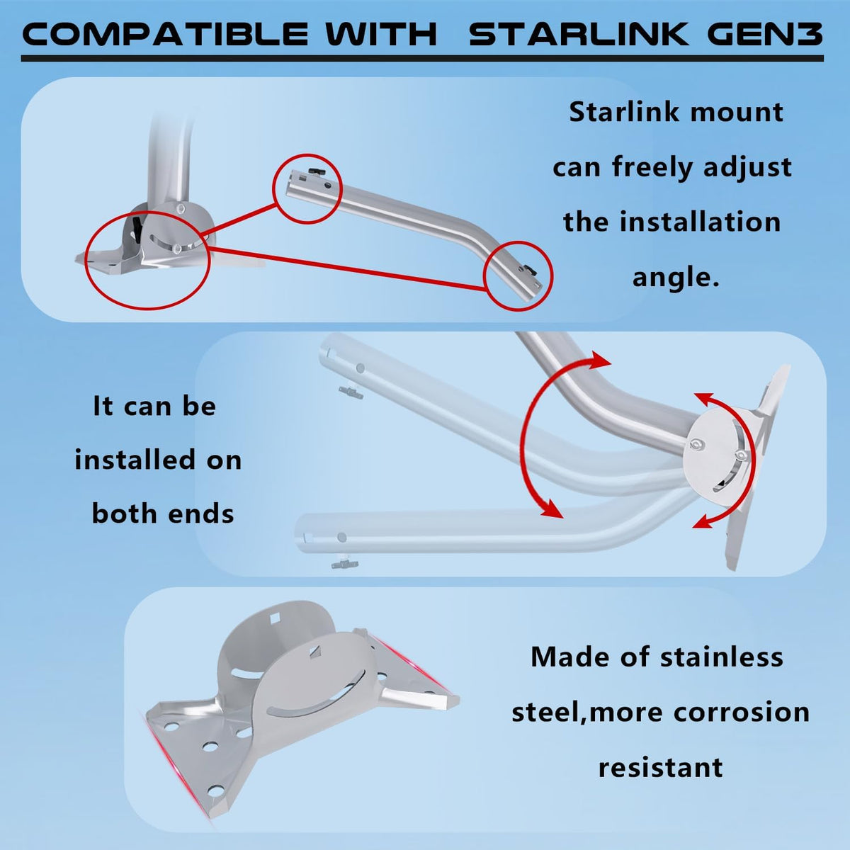 Stainless Steel Wall Mount for Starlink Satellite I87453