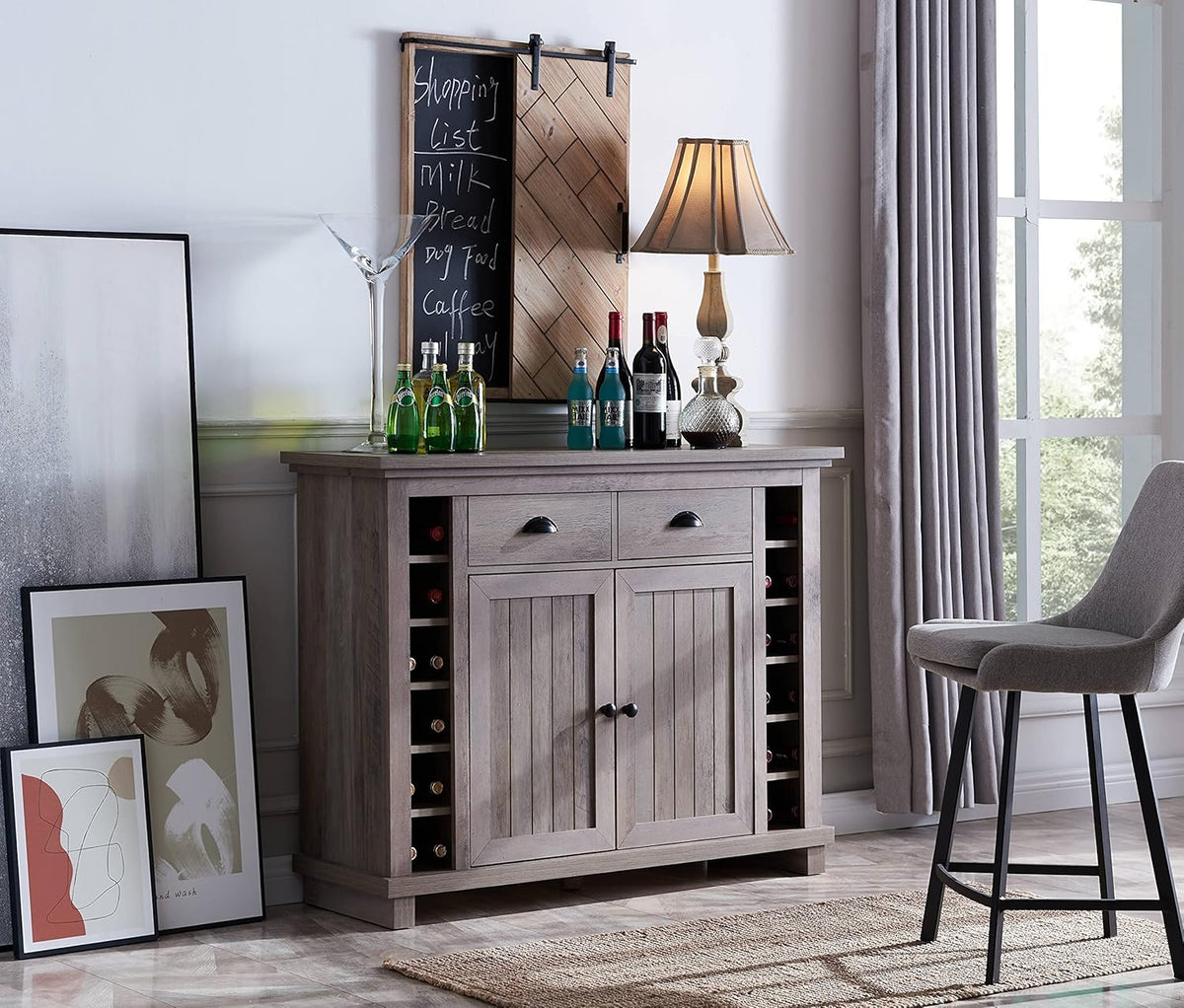 Mahogany Bar Cabinet with Stem Glass Placement B53572