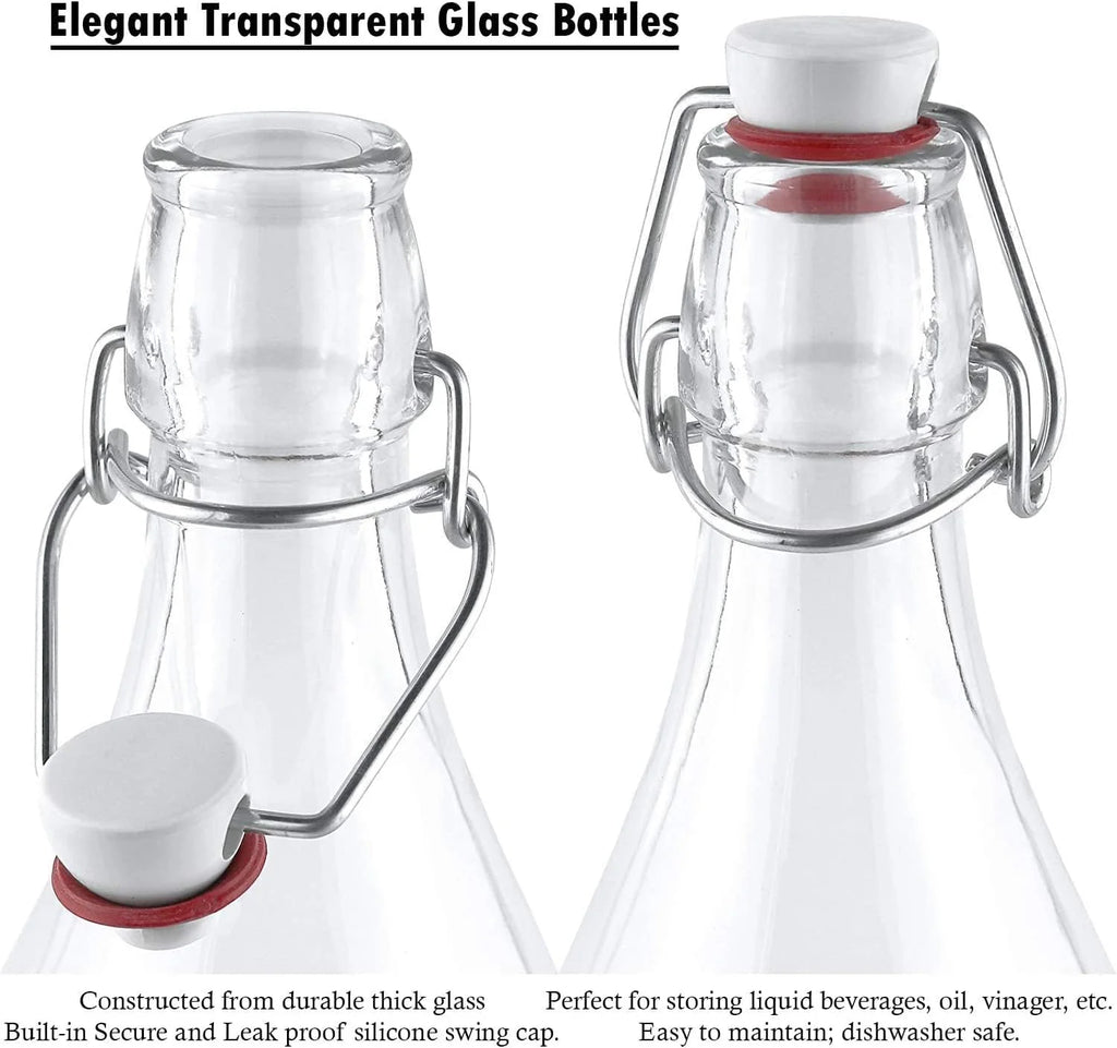 Clear Glass Bottle With Stopper, 33 3/4 oz. Q4439