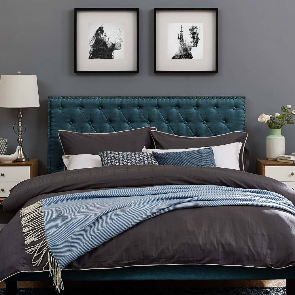 King and California King Upholstered Linen Fabric Headboard K345