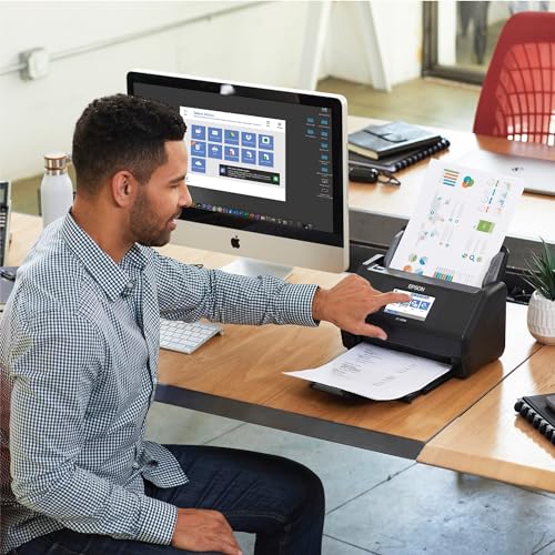 Wireless Color Duplex Desktop Document Scanner with 100-sheet Auto Document Feeder and 4.3" Touchscreen S35287