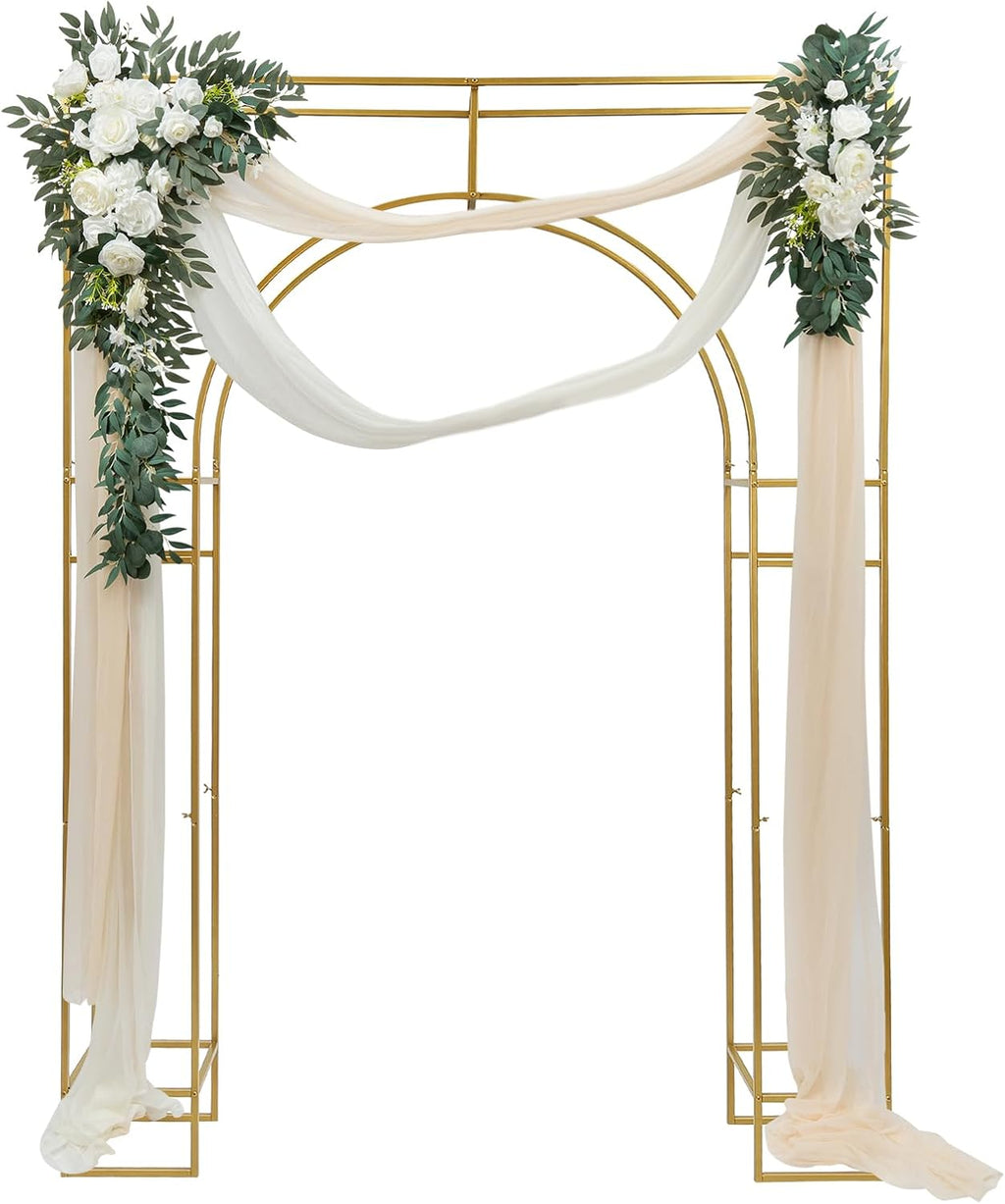 Gold Metal Double Arch Wedding Backdrop Stand L270
