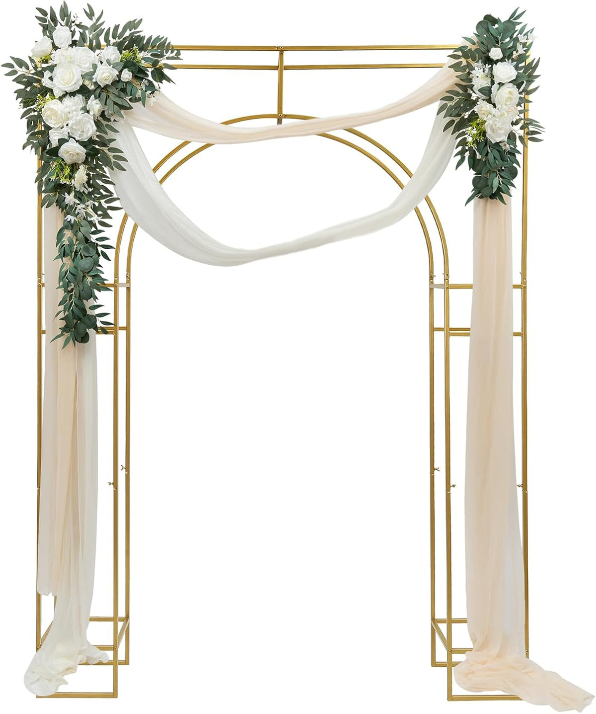 Gold Metal Double Arch Wedding Backdrop Stand L270
