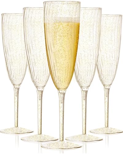 36 PCS Clear Plastic Champagne Flutes N816