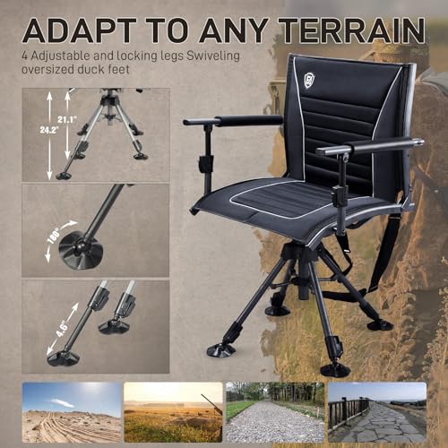 Black Adjustable Folding Hunting Chair W748