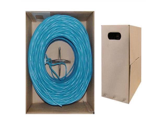 Cat5e UTP Plenum Solid Blue 24 AWG 1000 ft Bulk Cable F206