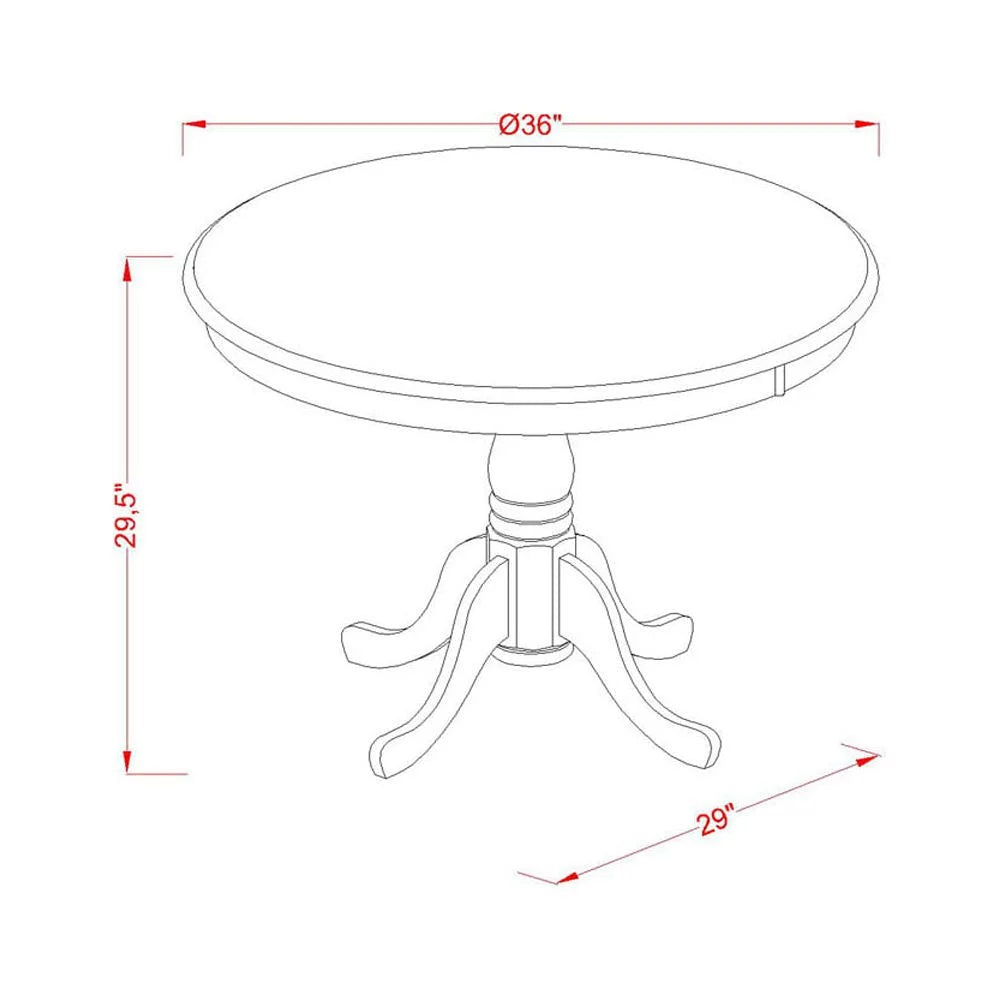 Antique 5-piece Dining Chair and Round Table Set in Mahogany R173