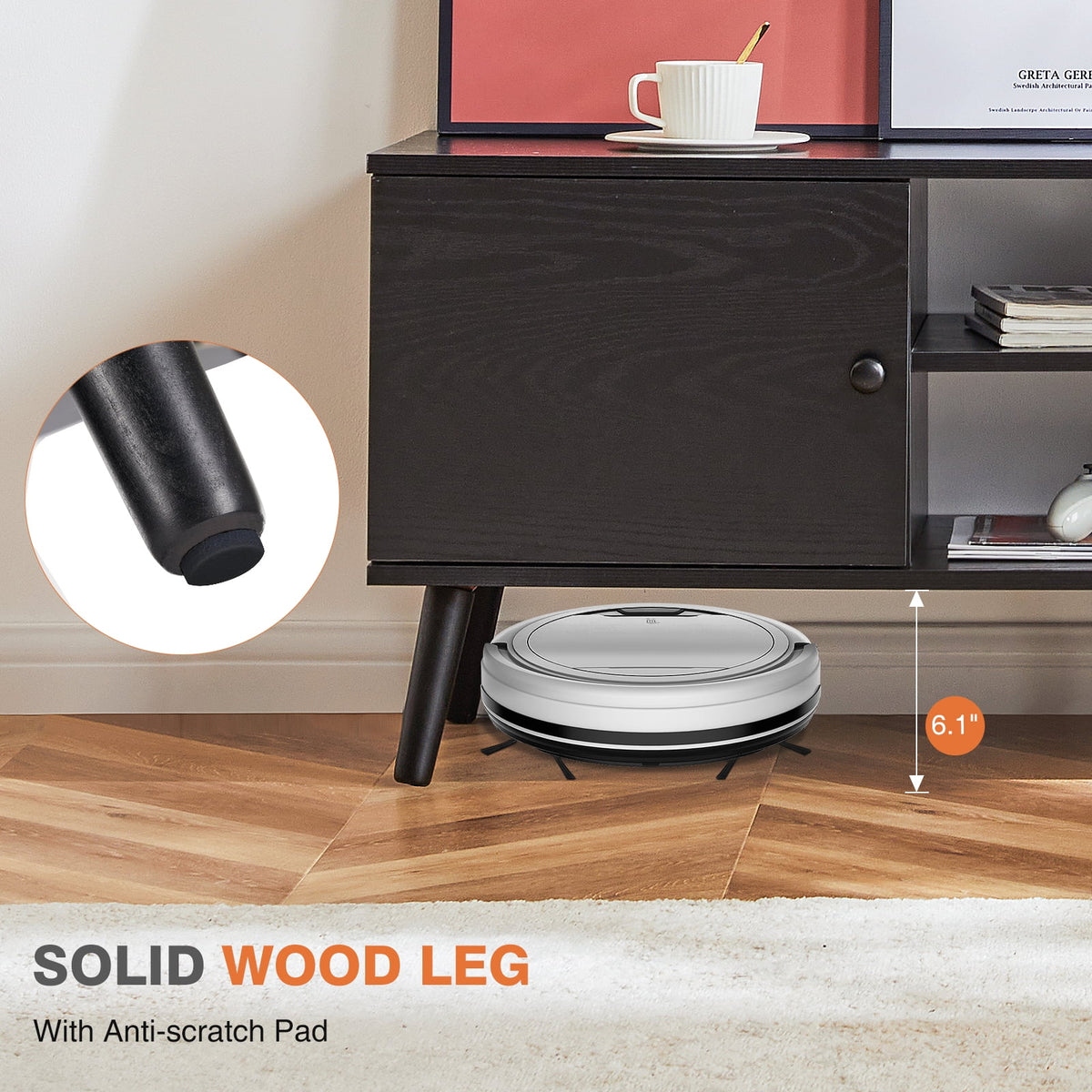 Black TV Stand with Storage Cabinets E25015