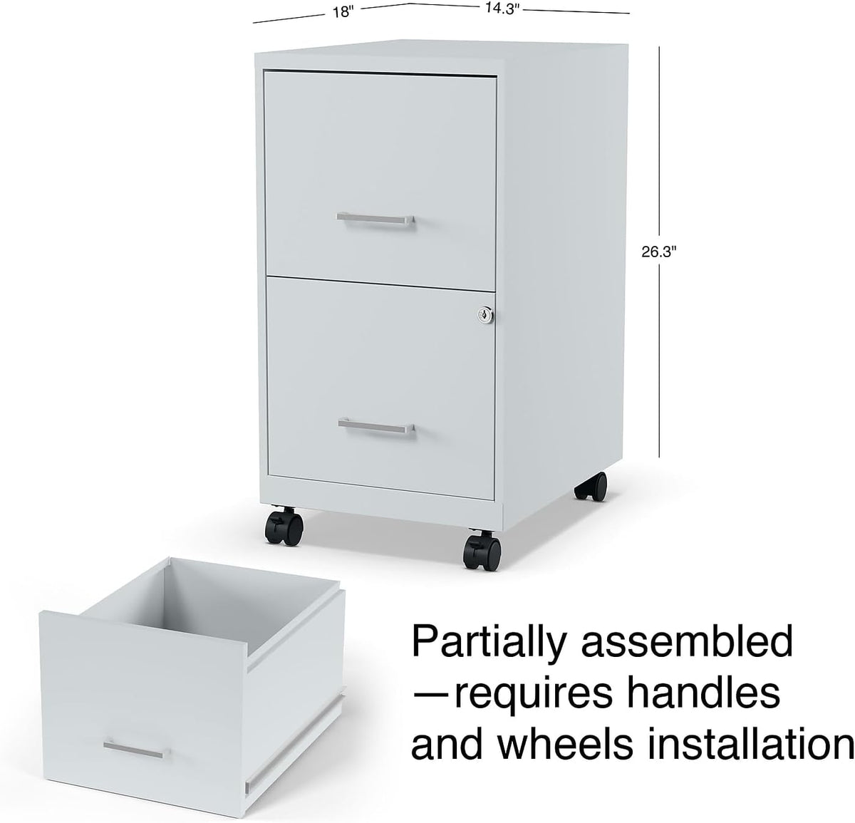 2-Drawer Locking Letter Gray Vertical File Cabinet N691820