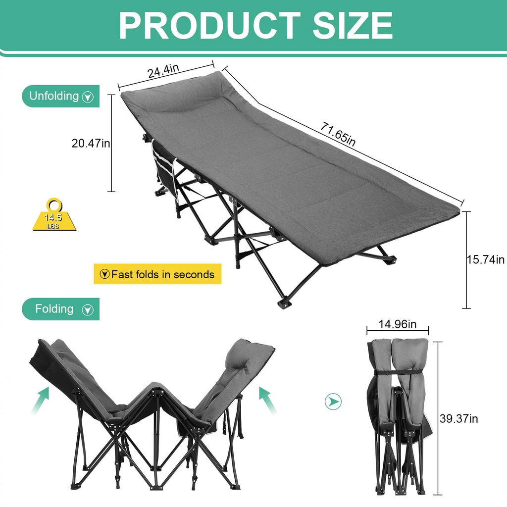 Folding Camping Cot with Pillow C665599