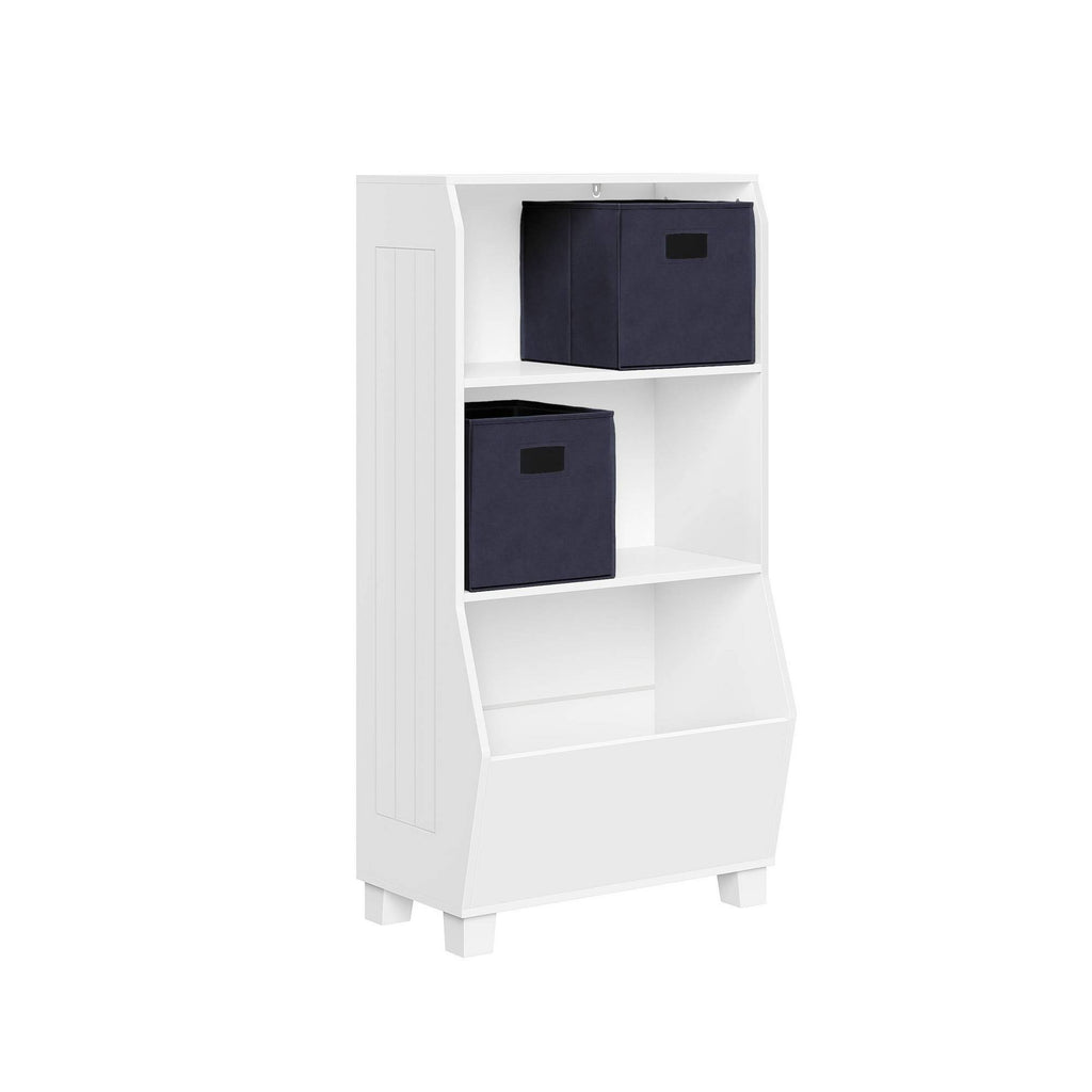 Kids Bookcase with Toy Organizer and 2 Bins Navy Y904426