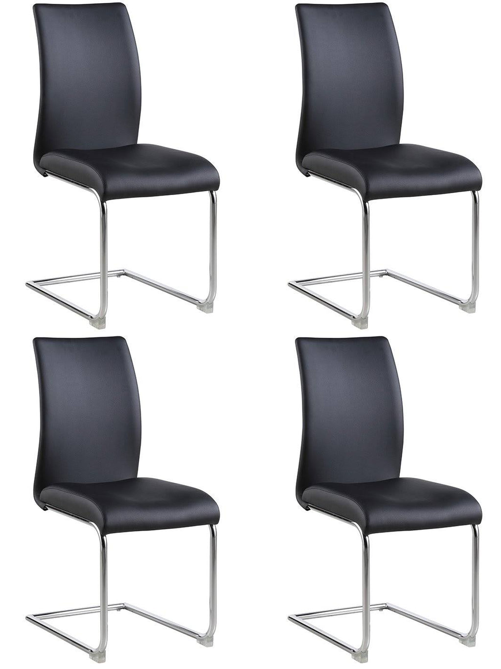 Black Contour Back Cantilever Side Chair Set of 4 Q539585