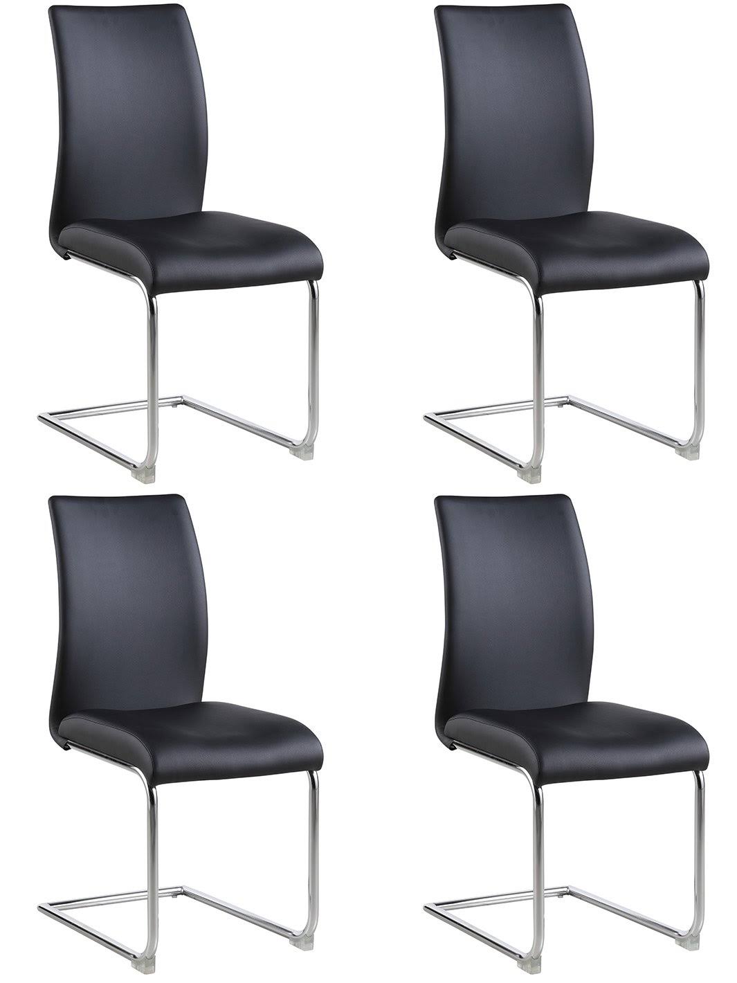 Black Contour Back Cantilever Side Chair Set of 4 Q539585