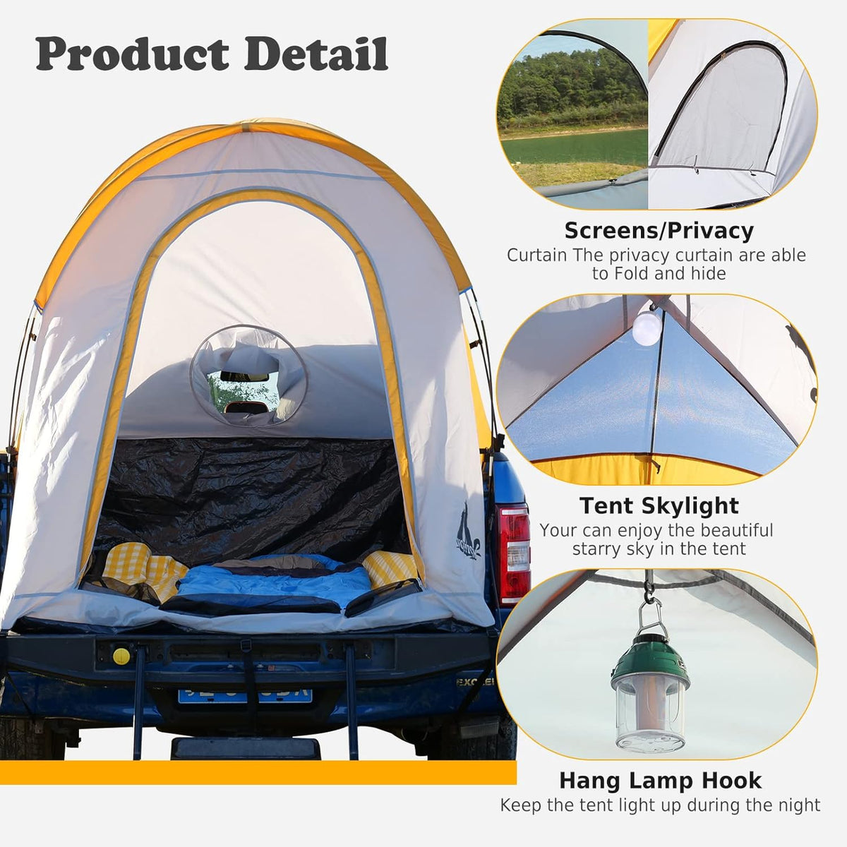 Waterproof 5.5-5.8 ft Truck Bed Tent for 2 Person S1345