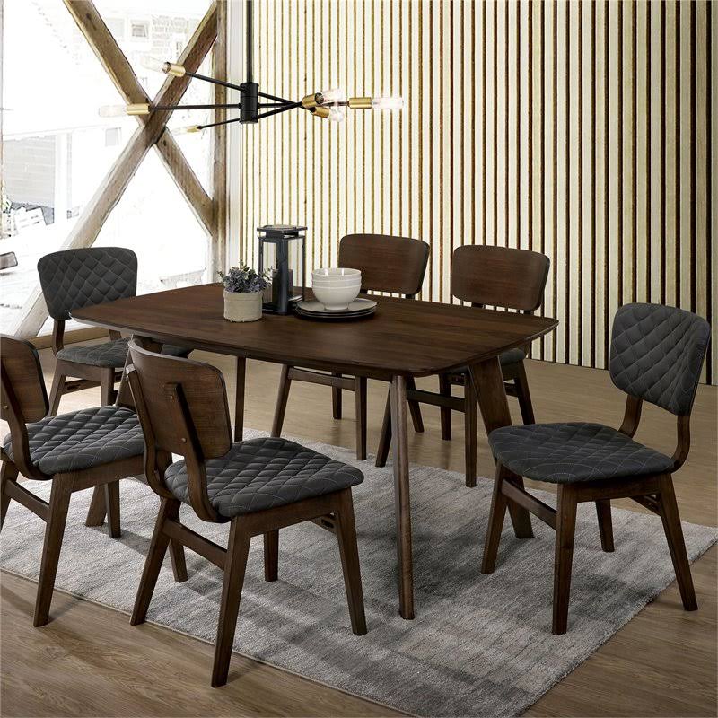 Mid-Century Side Chair Set of 2 in Walnut W614