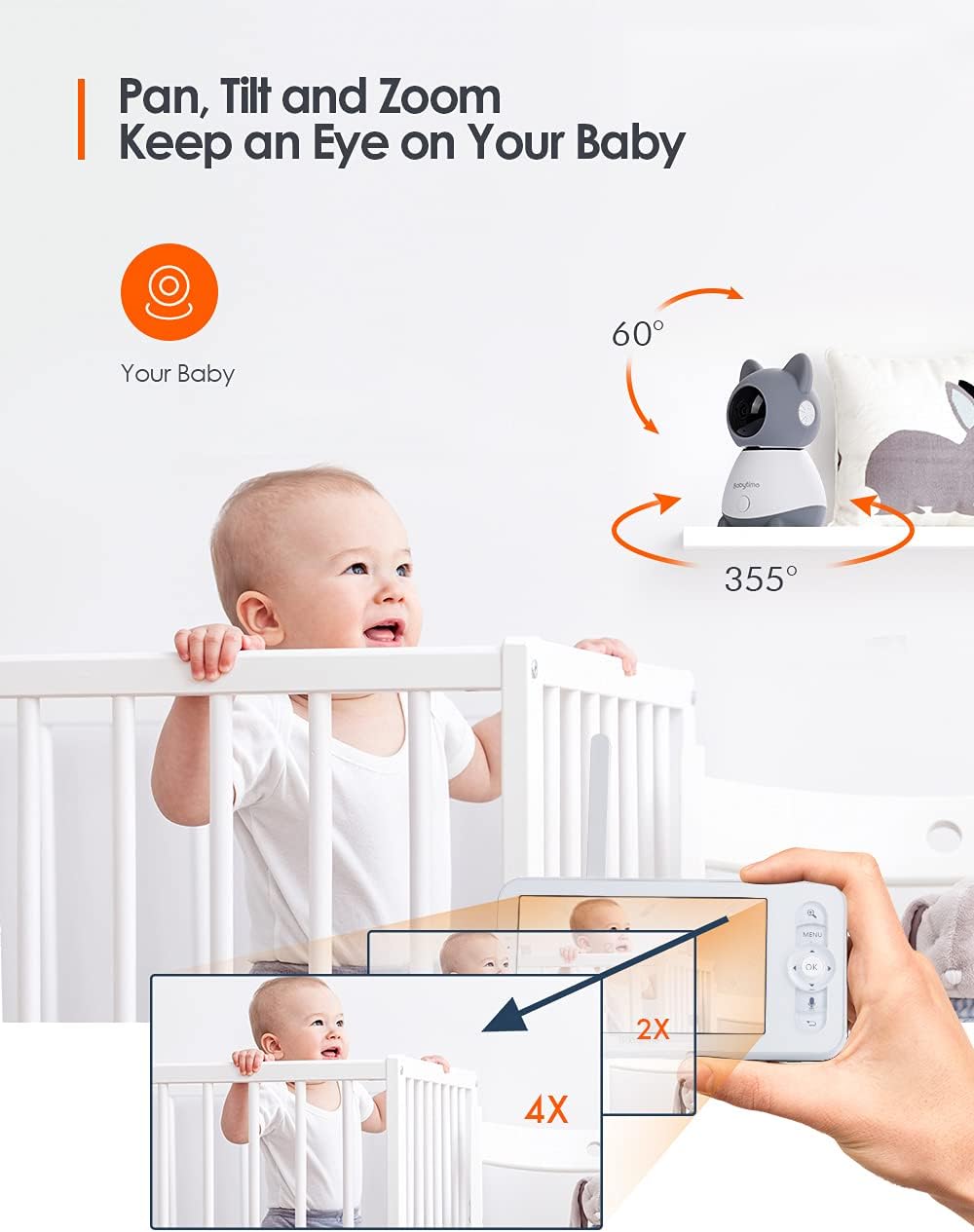 Video Baby Monitor with 1080P Camera, Night Vision, Two-Way Audio N2703