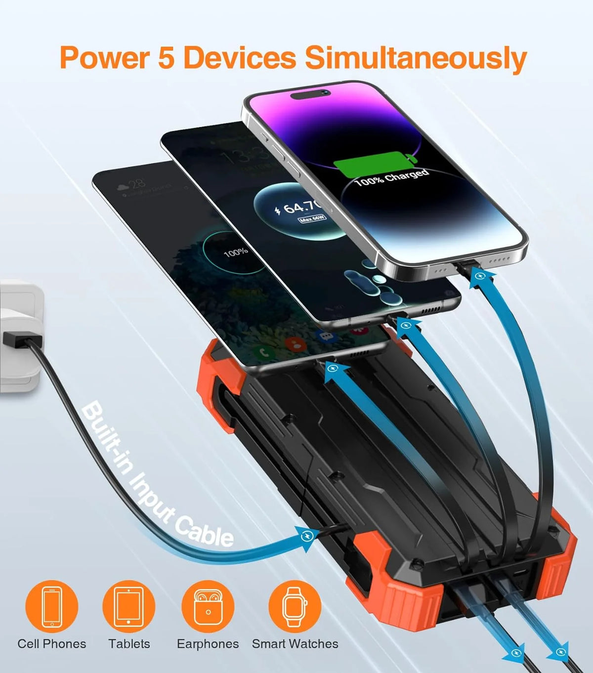 42800mAh Solar Charger Power Bank Portable Battery Pack K59203