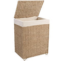 90L Foldable Natural Seagrass Laundry Hamper with Lid W98098