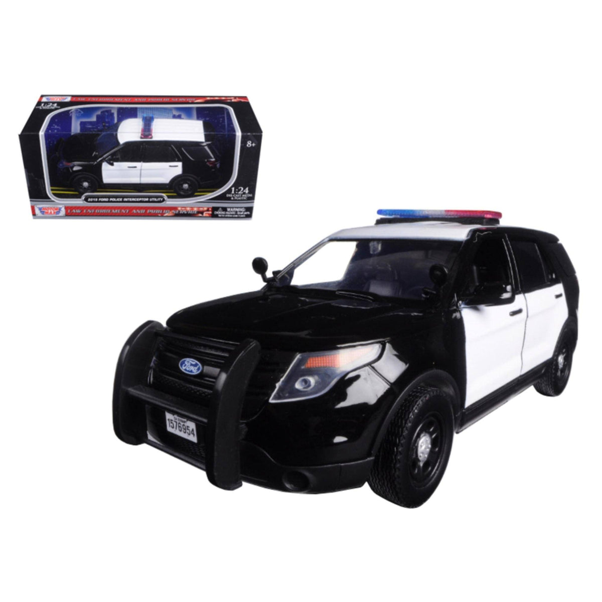 Black and White 1/24 Diecast Model Car E4513