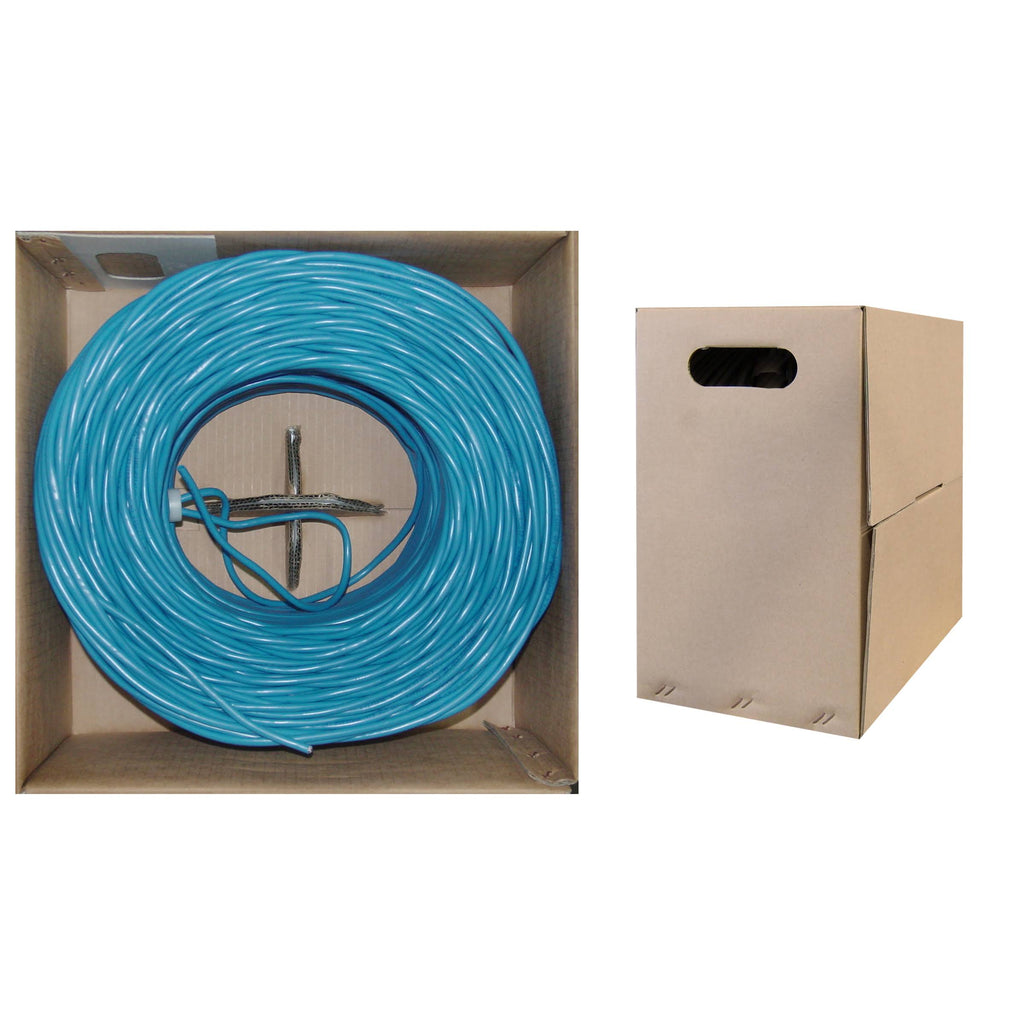 Cat5e UTP Plenum Solid Blue 24 AWG 1000 ft Bulk Cable F206