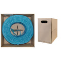 Cat5e UTP Plenum Solid Blue 24 AWG 1000 ft Bulk Cable F206