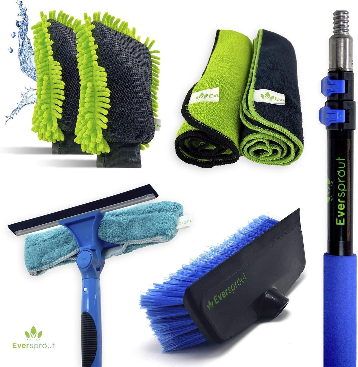 5-to-13 Foot Car Wash Kit with Extension Pole and Scrub Brush U433144