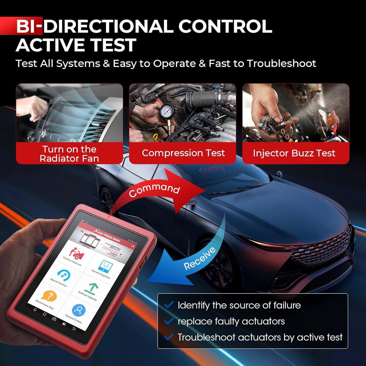 ECU Coding Diagnostic Scanner Bi-Directional Scanner with Bluetooth M377