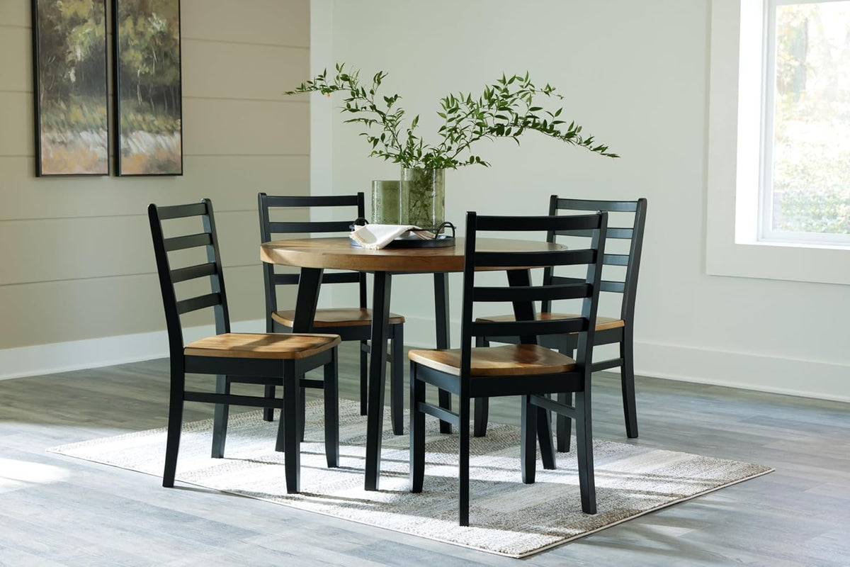 Black Dining Table and 4 Chairs Set of 5 C881