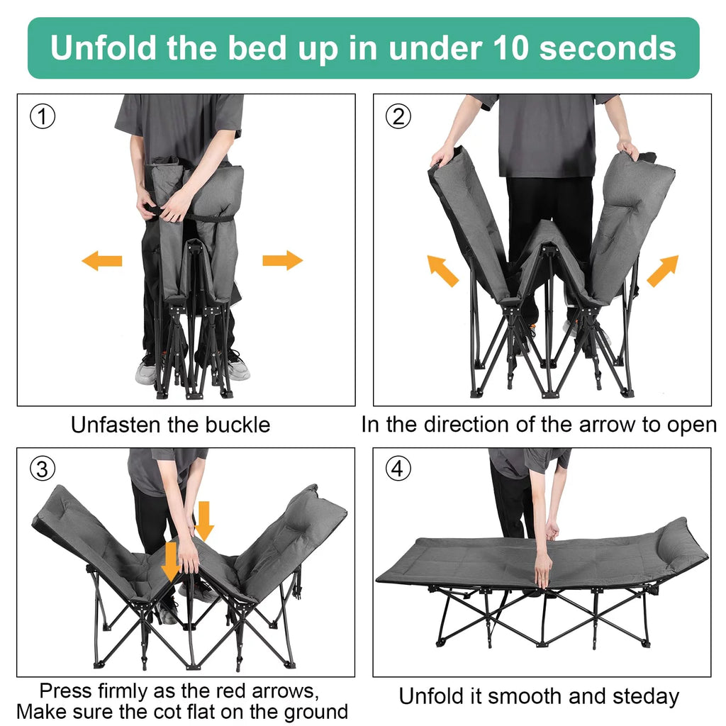 Folding Camping Cot with Pillow C665599