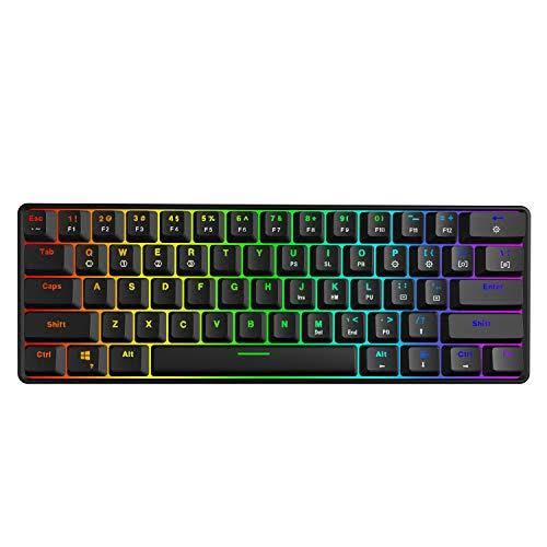 61 Keys Multi Color RGB LED Backlit Wired Mechanical Gaming Keyboard S88758