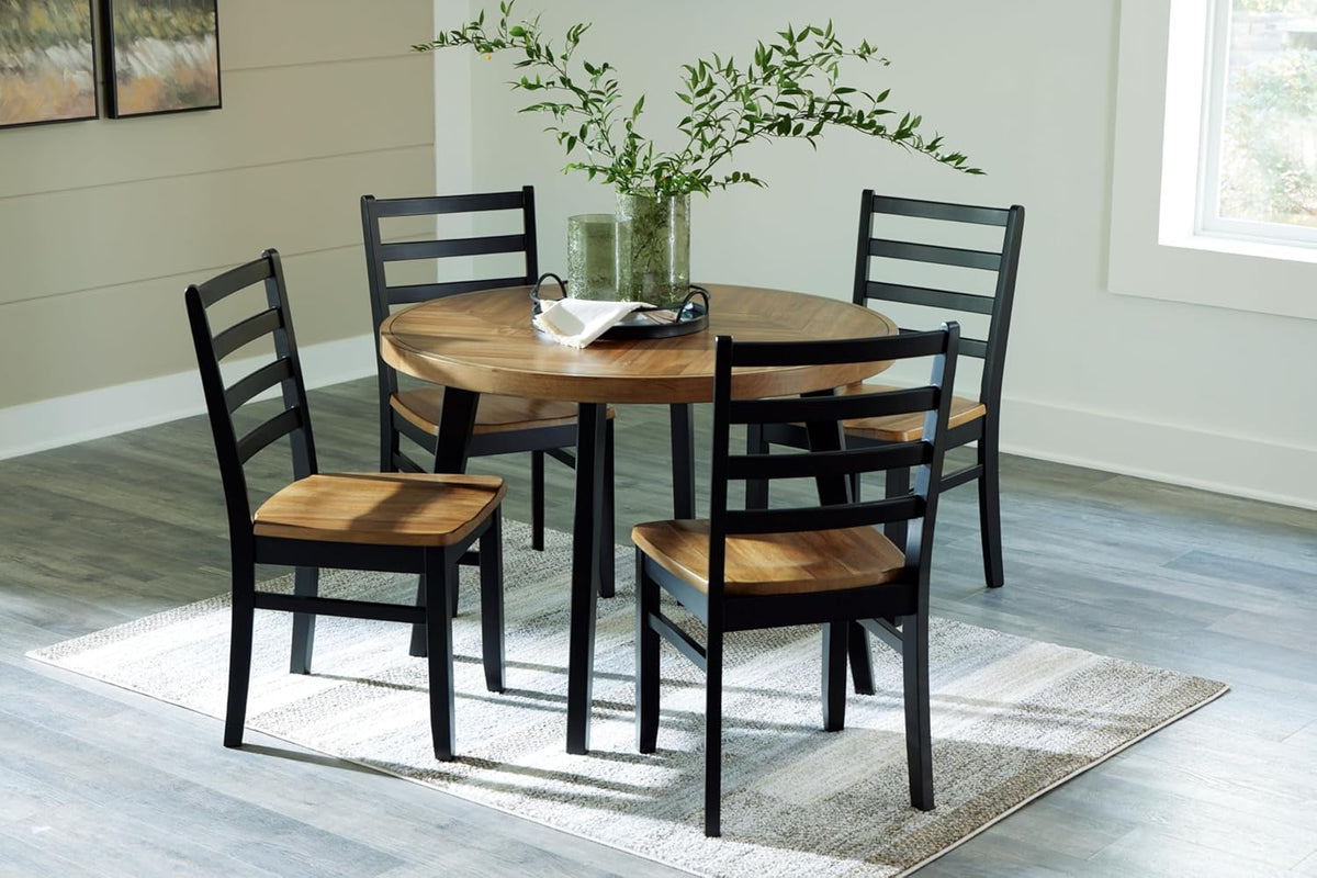 Black Dining Table and 4 Chairs Set of 5 C881
