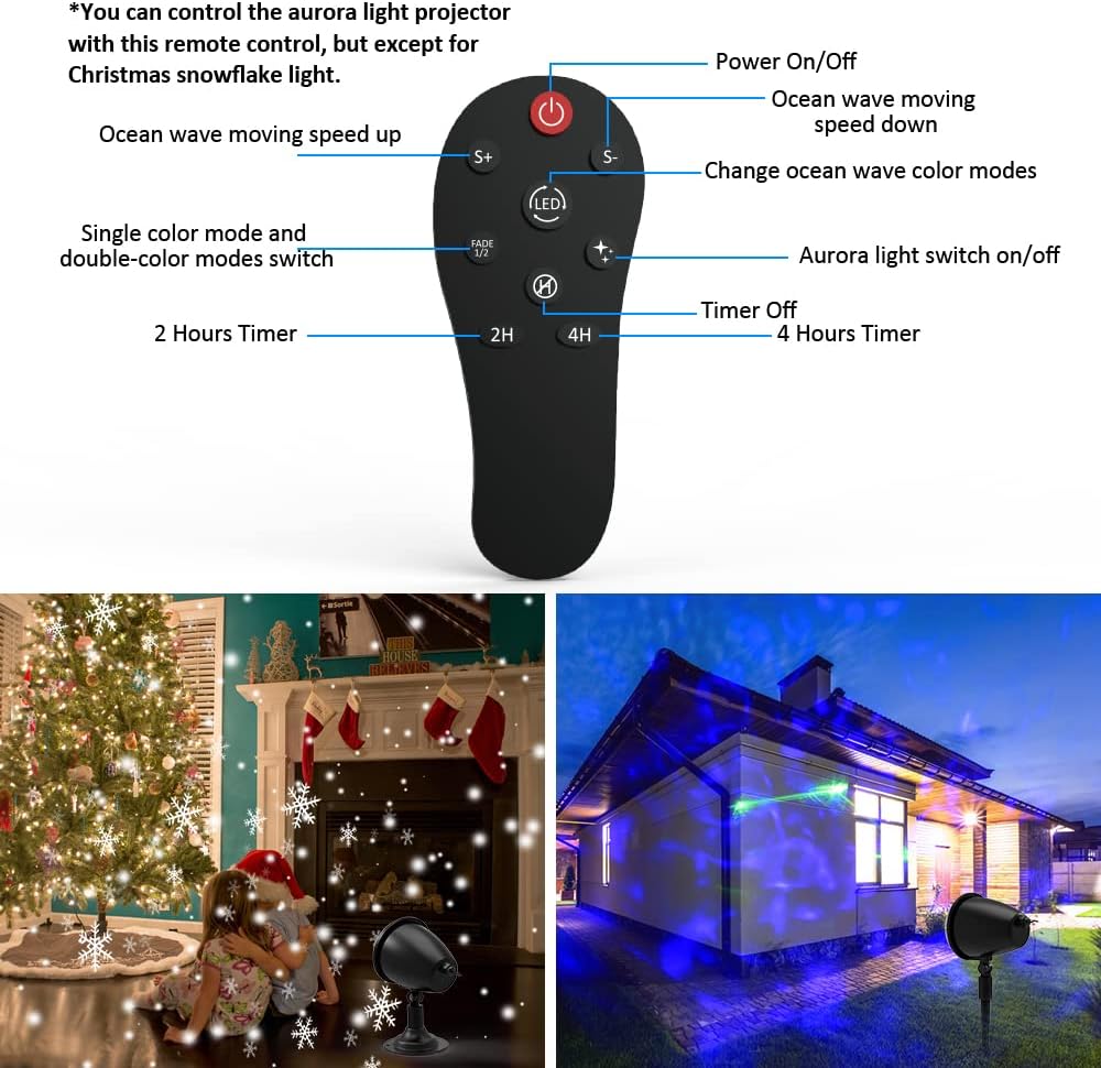 Snowflake Projector Light with Remote Control D516793
