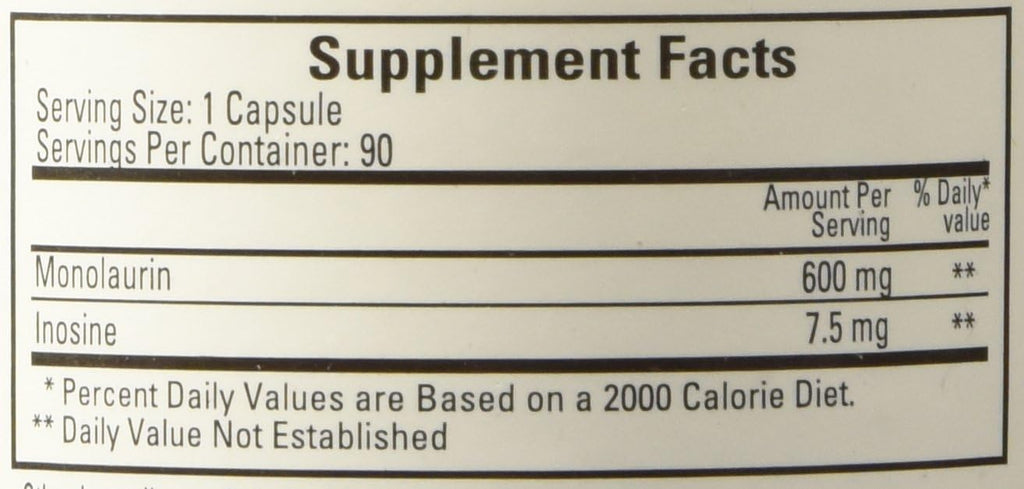 Monolaurin 600mg 90 Capsules L786303