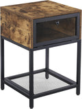 Rustic Brown and Black Storage Nightstand N572340
