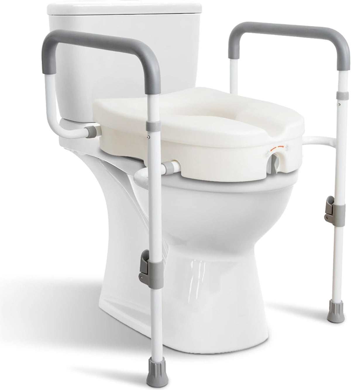 Raised Toilet Seat with Adjustable Padded Arms H17748