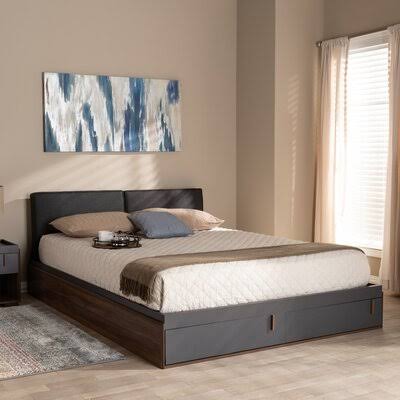 Queen Upholstered Storage Platform Bed Z30430