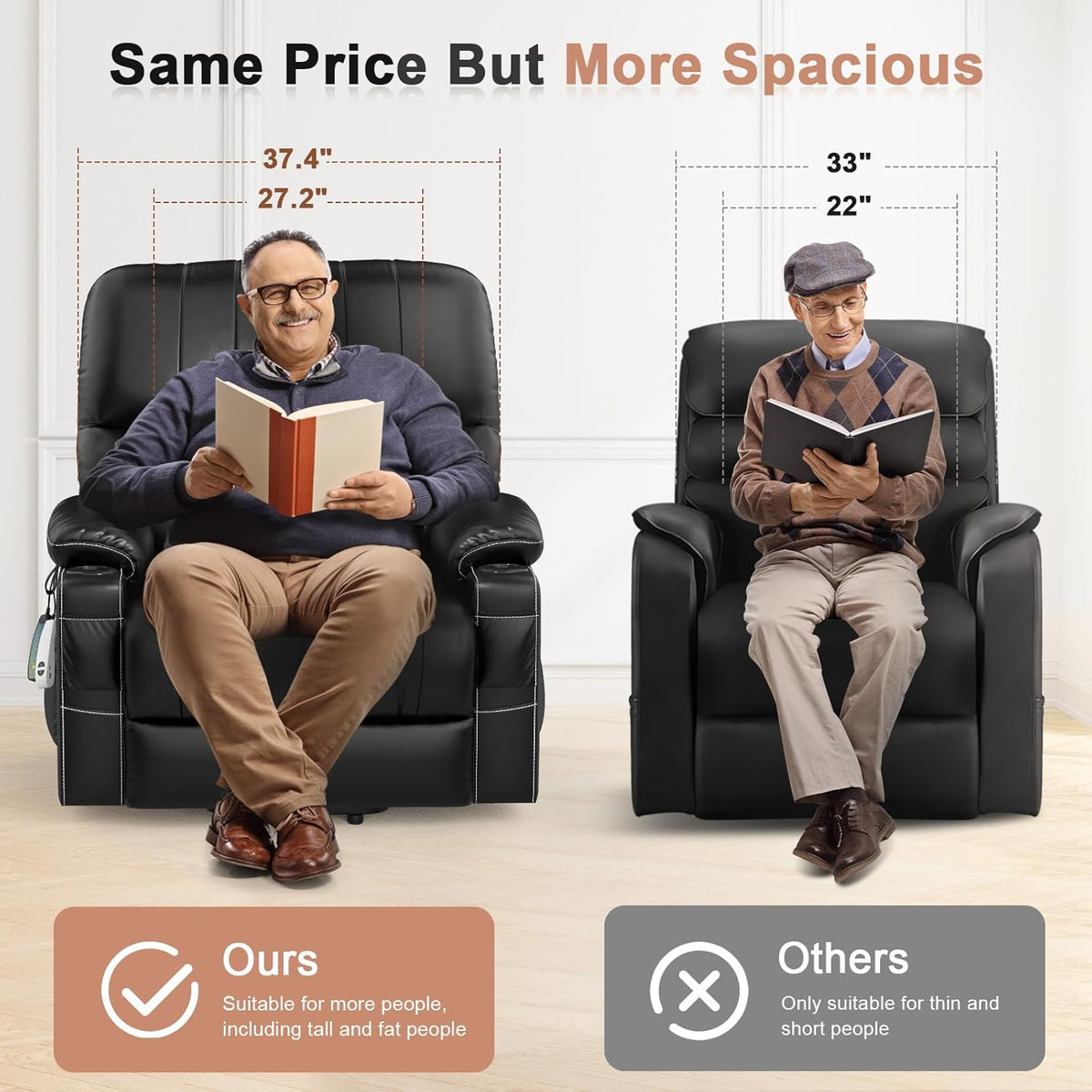 Oversized Power Lift Recliner Chair with Heat and Massage Z585150