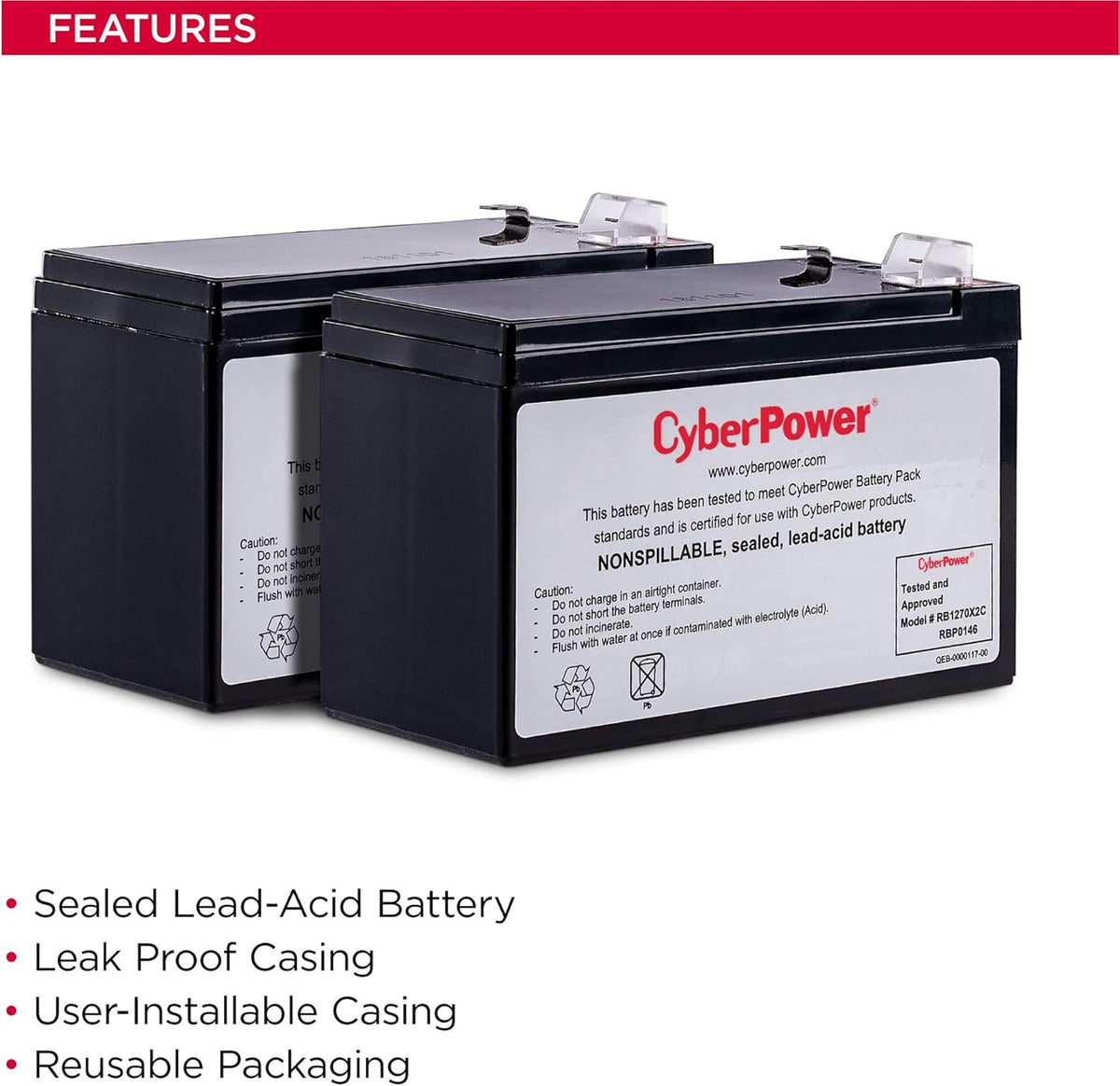 12V/7Ah UPS Replacement Battery Cartridge T6338